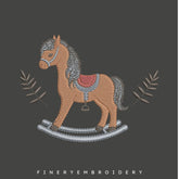 Charming Rocking Horse Embroidery Design | FineryEmbroidery - FineryEmbroidery